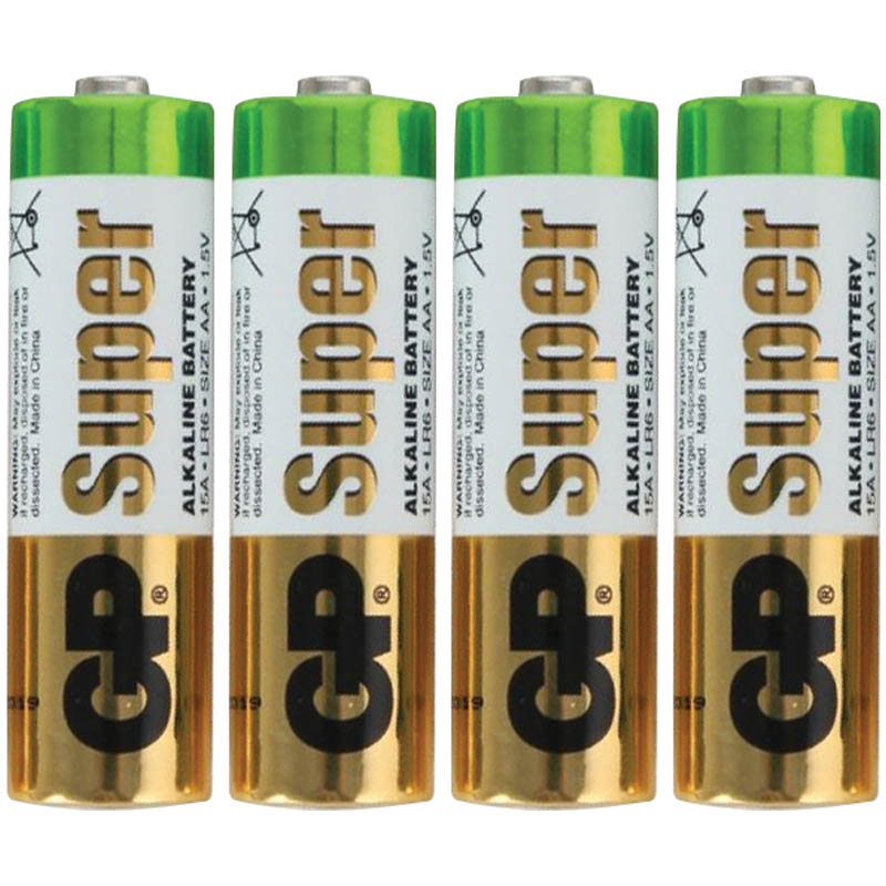 4 шт Батарейка GP Super LR6,15A, size AA