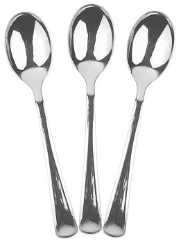 Ложки, Серебро, Металлик, 17 см, 10 шт. в упак.